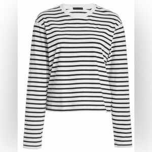 ATM Anthony Thomas Melillo Black and White Striped Long Sleeve Tee